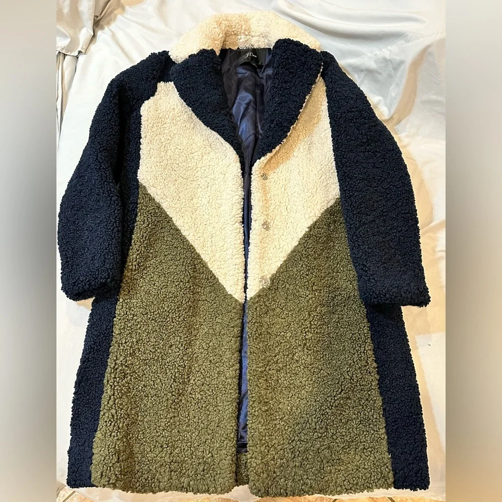 J. Crew Colorblock Sherpa Coat - Picture 5 of 16